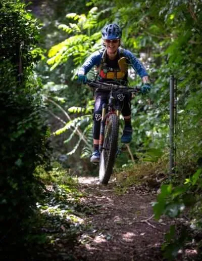 Mountain biker in a forest